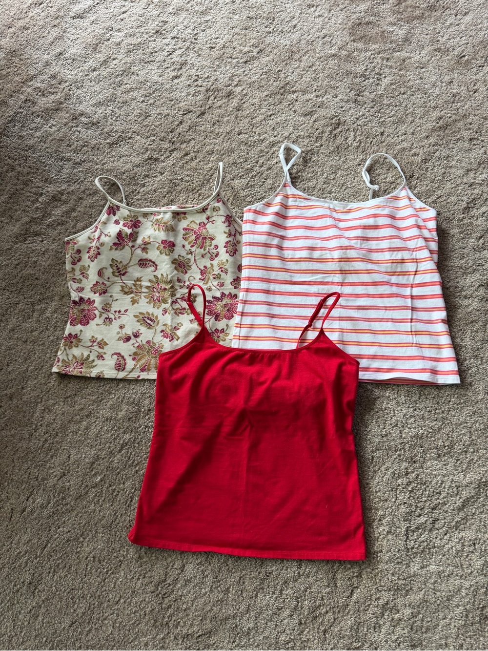 Victoria's Secret Large Red Spaghetti-Strap Camisole pkg of 3